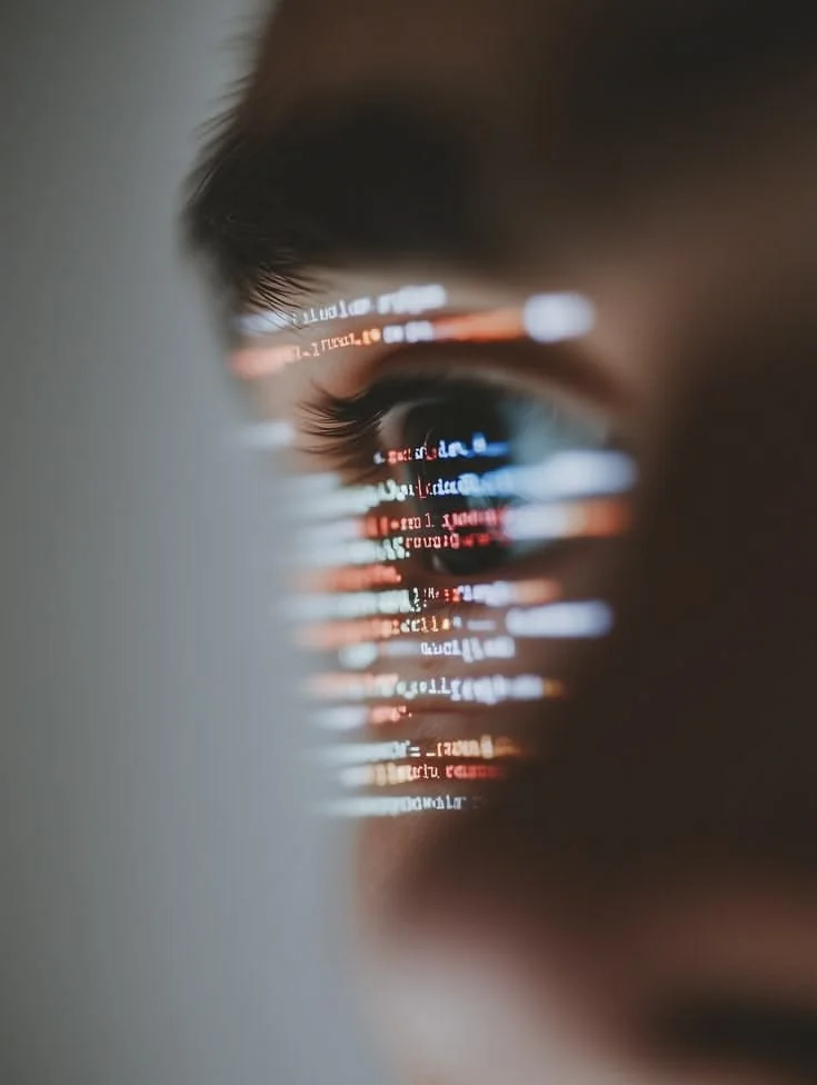 Eye with reflected data