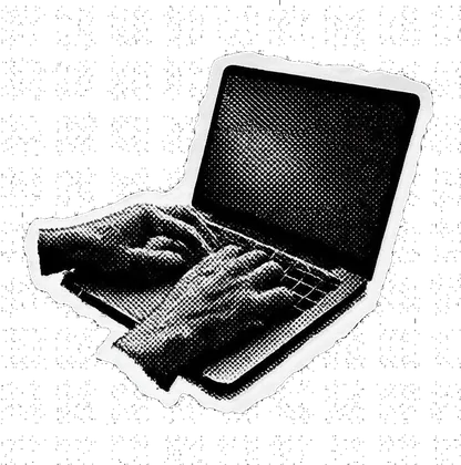 Hands on laptop
