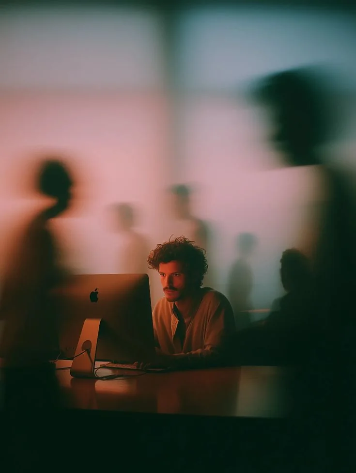 Focused professional working in a studio